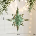 Stella di Natale 3D verde pallido e oro con glitter brillanti, misura 14 cm x 14 cm - 14x14cm/25g / Verde