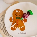 Gingerbread man lollipop paper holder card for DIY Christmas decor, size 6.5x8.5cm - Gingerbread Man Shape / 48-50 Pieces/Pack