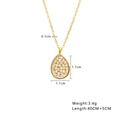 Collana in acciaio al titanio con ciondolo a racchetta in zircone e dimensioni - N337 - Goccia Pavé Di Zirconi