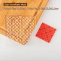 Star and snowflake stamp set with acrylic plate for baking and DIY crafts, 10x10cm size - Star Snowflake Stamp
