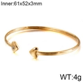 Bracelet coeur ouvert en acier titane doré orné d'un petit diamant pour femme - Style Cœur Doré Avec Zircon Unique (KB117440-KPD)