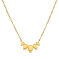 Elegant 18K gold plated stainless steel necklace featuring five drop-shaped pendants - Lotus Petal Necklace 40+5cm