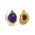 Lila Naturstein-Anhänger in Kieselform mit 18K Vergoldung, Abmessungen 18x12mm - Lila
