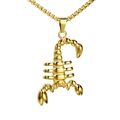 Collar con colgante de escorpión de acero inoxidable dorado con cadena de caja redonda - Colgante Suelto Dorado / Dorado