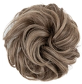 Messy bun hair scrunchie extension in light brown with highlights for women - 8T16 Light Brown Ombre Ash