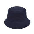 Detail of navy blue cotton bucket hat with multiple parallel stitching on the wide brim - M (56-58cm) / Navy Blue