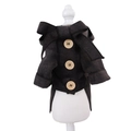 Dark grey pet coat in coral fleece featuring a large bow and wooden button accents - XS / Grey Bowknot Windbreaker