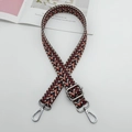 Adjustable woven chevron guitar strap for crossbody bags with silver metal lobster hooks - Beige Coffee Orange + Silver Hook