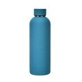 Matte blue double-walled vacuum insulated stainless steel water bottle for outdoor sports - 500ml / Lake Blue