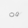 Pendientes de aro plateados en acero inoxidable con circonitas cúbicas brillantes - 1.6*6mm Color Acero (Par)