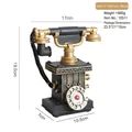 Retro resin telephone model in black and gold finish with detailed size markings - Navy Blue Rotary Telephone (15511)