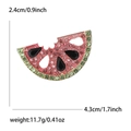 Watermeloen broche met kleurrijke strasstenen en afmetingen van 4,3cm bij 2,4cm - Roze