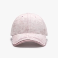Casquette baseball rose délavé avec broderie et bords effilochés au style vintage - Réglable / Rose Lavé (25A210)