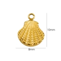 Detailed view of 10mm gold shell pendant with precise dimensions for jewelry making - 7093 Large Shell