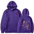 Sweat à capuche violet avec imprimé palmier et motif papillon au dos - S / Hauts / Violet Slogan