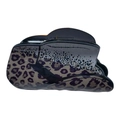 Vintage hair claw clip featuring classic leopard print pattern in dark purple and beige - Purple Leopard Print Hat Style