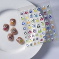Cartoon funny face nail stickers with gold stamping on ceramic plate and nail tips - CO-017 Jelly Mouth Solid Base