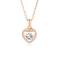 Elegant rose gold S925 silver infinity heart necklace with sparkling moissanite pendant - 925 Silver / Zircon Blue Rose Gold (FDTD-021-锆石蓝钻玫瑰金色)