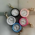 Portable pocket watches in five colors with carabiner hooks and clear quartz dials - Purple