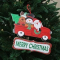 Ornamento natalizio a forma di camion rosso con Babbo Natale appeso all'albero - Targa Appesa per Auto 27*23CM