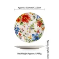 22.5cm American ceramic plate featuring watercolor floral patterns for steak and pasta - Spring Vibe (8.8 Inch)