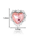 Rosa Herz-Kristallohrring mit Silberfassung und Zirkonia-Inlay, Größe 1.22 cm - Silberrosa Herzstil (AMY5-2#Silber)