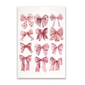 Set van 12 roze aquarelstickers met strikken in verschillende patronen voor de muur - 10x15cm / Strikken Collectie
