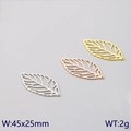 Colgantes de hoja en plata, oro rosa y oro, tamaño 45x25mm para creación de joyas - Estilo 9-Hoja Ancha (Dorado) / Dorado