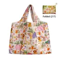 Foldable oxford shopping bag with cartoon animal prints and portable storage pouch 217 - Full Cartoon Animal Print