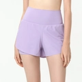 Damen Laufshorts in Lavendel, 2-in-1 Anti-Expositions-Design für Yoga und Fitness - 3XL / Helllila