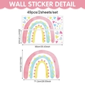 Stickers muraux arc-en-ciel aquarelle lot de 49 pour décoration chambre enfant - Ensemble de 49 Pièces Arc-en-Ciel Peint à la Main (UV26Y80027T_R)
