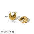Pendientes de aro trenzados de 19mm en acero inoxidable dorado para mujer chic - Dorado (TE6748-G)
