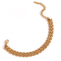 Pulsera de cadena de malla trenzada chapada en oro de 18K con cierre de mosquetón ajustable - Pulsera - Dorado