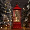 Retro red Christmas lantern with snowman scene and 30cm height specification - Red - Large Classic Snowman
