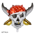 Pirate skull aluminum foil balloon with cross swords for ocean themed party 60x74cm - Skeleton Pirate