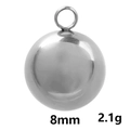 Détail d'un pendentif boule en acier inoxydable argenté de 8mm pour bijoux DIY - 8mm / Argent