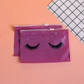 Purple EVA zipper storage pouch with black eyelash pattern for cosmetic packaging - Purple Eyelash Zipper Bag