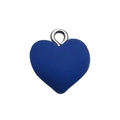 Matte dark blue heart-shaped resin charm with silver metal clasp for jewelry DIY - Sapphire Blue