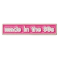 Pink enamel rectangle brooch pin with golden Made in the 90s text for vintage style - made in the 90s Pink Rectangle