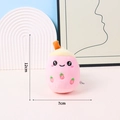Pink strawberry milk tea plush keychain in 12cm size with cute facial expression - Without Pendant / 12cm / Pink