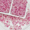 Frosted 10mm pink glass bead with gold foil and red flower patterns for DIY jewelry - 6mm Rose Red with Gold Glitter