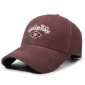 Burgundy hard-top baseball cap with white 3D embroidery for outdoor sports and leisure - Adjustable / Purple