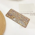 Retro tortoiseshell acetate wide-tooth hair comb with elegant floral textures - Coffee