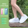 Copriscarpe impermeabili bianchi portatili in materiale smerigliato per viaggi all'aperto - S / Copriscarpe a Carta / Bianco Trasparente