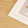 Nordic white minimalist photo frame with mat board and professional corner joinery - White