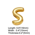 Detail view of a gold-plated letter S charm with precise dimensions 16x10x5mm - Gold S