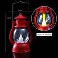 Red retro LED Christmas lantern with handle, 8x13cm size snowman holiday decor - Red Horse Lantern