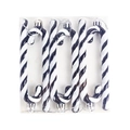 Set of 6 Christmas candy cane ornaments with black and white glitter spiral design - Set of 6 / Glitter Black Candy Cane