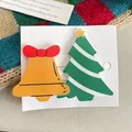 Set mollette natalizie con albero verde e campanello giallo su schede regalo - 1-Campanello (Campanello & Albero di Natale)