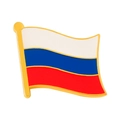 Goldene wehende russische Flagge Anstecknadel mit weiß, blau, rot Emaille-Finish - Flagge der Russischen Föderation / Weiß/Blau/Rot